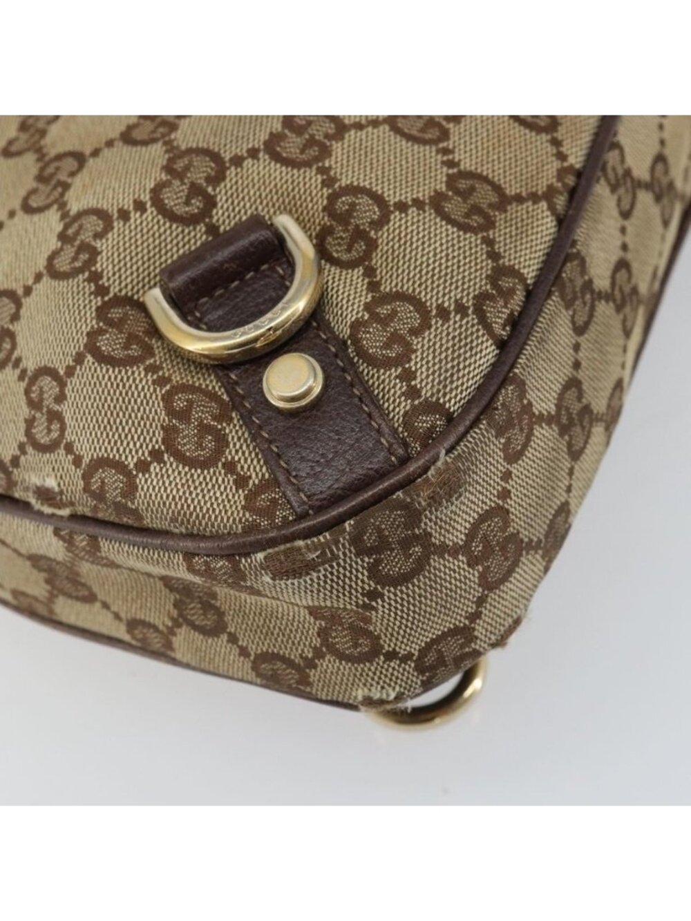 Authentic GUCCI GG Canvas Abbey Shoulder Bag Beige Gold 130738 - Picture 8 of 16